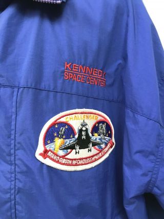 Vintage NASA Kennedy Space Jacket Challenger Mission Patches Men ' s XXL Full Zip 5