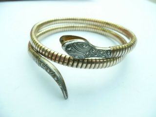 Fantastic Ladies Vintage 9ct Rolled Gold Snake Bangle Bracelet 22.  8 Grams
