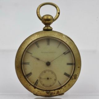 1874 Antique Waltham 18s Mdl 1857 15j Kw W.  W.  Co Pocket Watch For Repair