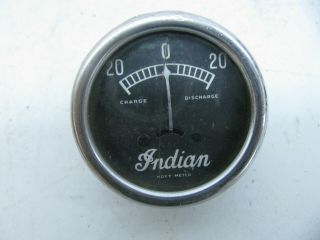 Vintage Indian Motorcycle Amp Gauge Chief Four Scout Hoyt Meter Amperes