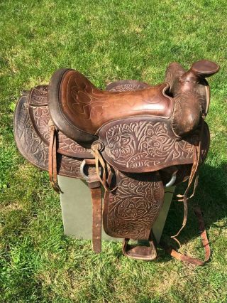 Vintage Fully Tooled Western Saddle