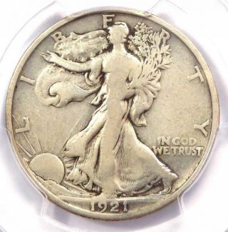 1921 - D Walking Liberty Half Dollar 50c - Pcgs Fine Details - Rare Key Date Coin