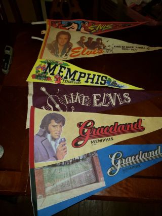 6 Elvis Presley Pennants: Very Rare & Vintage