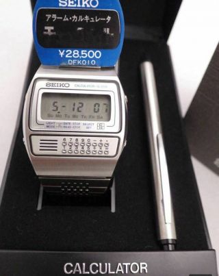 Nos Vintage 1979 Seiko Alba C359 - 5000 Checkmate Mens Digital Calculator Watch