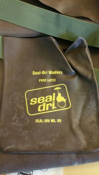Vintage - Seal Dri - Pure Rubber latex Fishing Waders - NOS 2