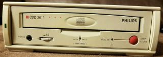 Philips Cdd3615/03 Recordable Rewritable External Vintage Pc Cd Drive Cdd 3610