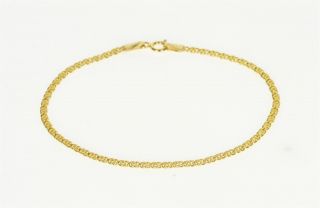 14k 2.  2mm Pressed Curb Fanch Chain Fashion Bracelet 6.  75 " Yellow Gold 96