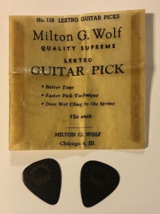(2) Vintage Milton G.  Wolf Guitar Pick - Buddy Holly 