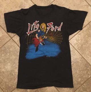 Lita Ford Vintage 1984 Tour Concert Shirt [sz Small] Dancin’ On The Edge Tour