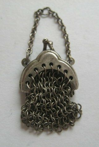 Vtg Sterling Miniature Mesh Purse Silver Bracelet Charm Walter Lampl
