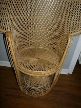 Vintage Iconic Peacock Wicker Chair 59.  5 
