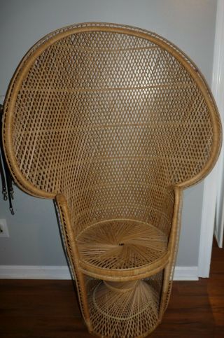 Vintage Iconic Peacock Wicker Chair 59.  5 