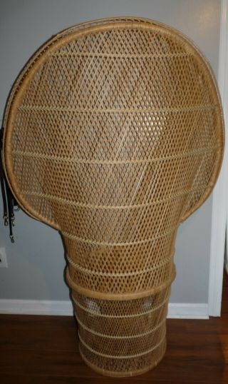 Vintage Iconic Peacock Wicker Chair 59.  5 