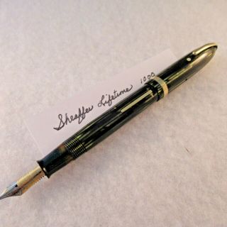 Vintage Sheaffer Lifetime 1000 Fountain Pen,  C 1941 - 46,  Green Pearl Stripe