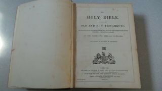 VINTAGE 1870 FAMILY HOLY BIBLE WATKINS BINDING 6