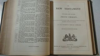 VINTAGE 1870 FAMILY HOLY BIBLE WATKINS BINDING 7