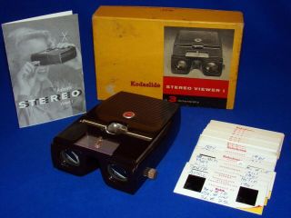 Serviced Vtg 1950 Kodak 3d Kodaslide I 1 Stereo Viewer Realist Format Slides Box