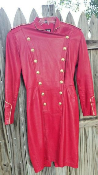 Vintage Red Leather Dress; Michael Hoban; North Beach Leather; Small