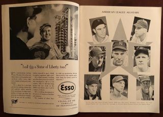 1943 MLB Baseball All - Star Game Program Shibe Park Philadelphia Rare WWII Ads 2