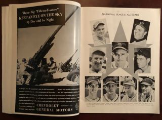 1943 MLB Baseball All - Star Game Program Shibe Park Philadelphia Rare WWII Ads 5