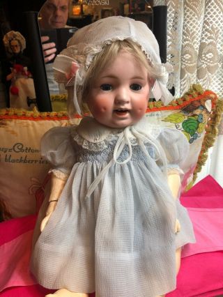 Antique Mb Morimura Bros Character Bisque Baby Doll Japan 1915 Sleepy Blue Eyes