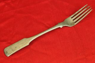 Antique Old Russian Table Fork 750 (12lot) Silver 73.  6 Gr