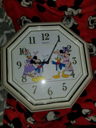 Vintage DISNEY Mickey & Co.  SEIKO Animated Singing Character Wall Clock 6