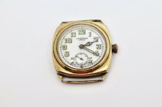 A Rare Vintage C1937 J W Benson 9ct 375 Yellow Gold Borgel Case Wristwatch A/F 2