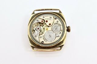 A Rare Vintage C1937 J W Benson 9ct 375 Yellow Gold Borgel Case Wristwatch A/F 7