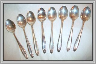 International 1940s Sterling Prelude - Set Of Eight 4.  25 " Demi Tasse Spoons Nr