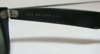 VINTAGE RAY - BAN Bausch & Lomb B&L 5022 USA WAYFARER Black Green Lenses 7