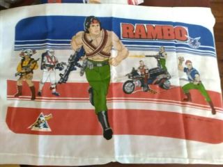 Vintage Rambo Full Size Sheet Set 4 Piece Flat Fitted 2 Pillow Cases 1986