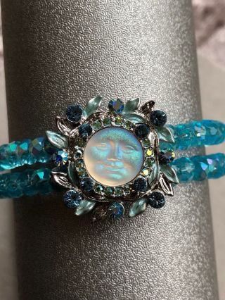 Silver Kirks Folly Seaview Moon Blue Crystal Bracelet