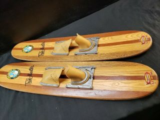 Vintage Wooden Cypress Gardens Trik - Master Water Skis Rare 6
