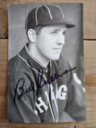 Vintage Bill Sullivan Autograph Postcard Chicago White Sox