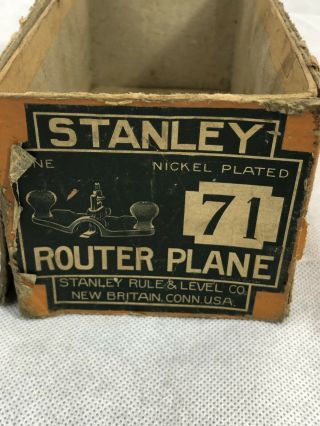 Vintage Stanley No.  71 Router Plane Complete w/ 3 Cutting Irons 7