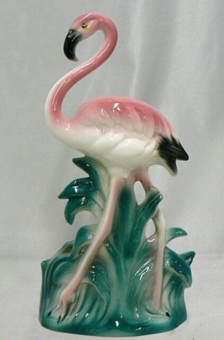 Vintage Ceramic Pink Flamingo Planter