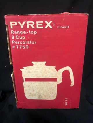 - Vintage Pyrex Stove Top 9 Cup Coffee Pot Percolator (7759)