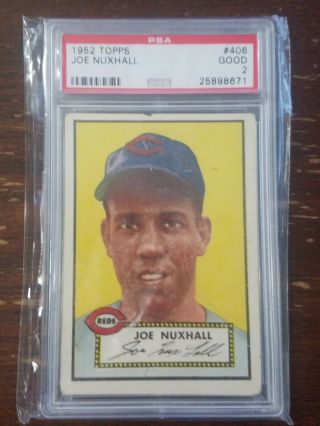 1952 Topps Joe Nuxhall Rookie Card Rc 406 Psa 2 Good Reds Vintage Baseball