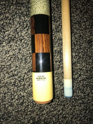 Rare Huebler 4 Point Checkerboard Pool Cue 3