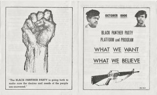 Rare Handbill Black Panther Party W/ Platform Program Huey Newton 1966