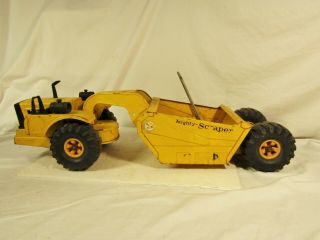 Vintage Tonka Mighty Scraper Earth Mover Construction Vehicle Pressed Steel