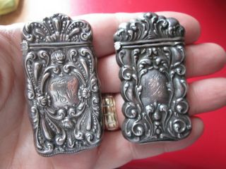 2 Antique Art Nouveau Period - Sterling - Matchsafe / Vesta