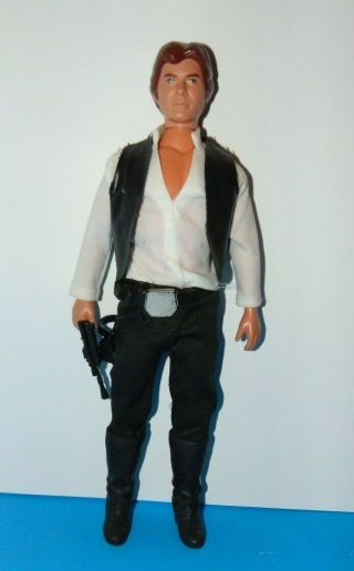 Vintage Star Wars 12 " Han Solo Large Action Figure (doll),  With Clothes And Gun