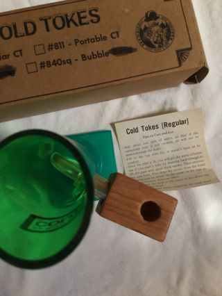 Vintage COLD TOKE Milwaukee Mask Comp Green Bong Pipe 9 Inch 2