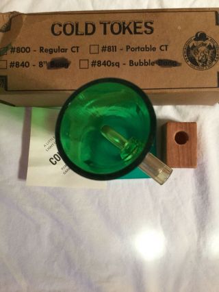 Vintage COLD TOKE Milwaukee Mask Comp Green Bong Pipe 9 Inch 5