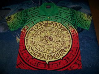 Vintage Carlos Santana Supernatural Lp Art Dragonfly Button Dress Shirt Xl Rare