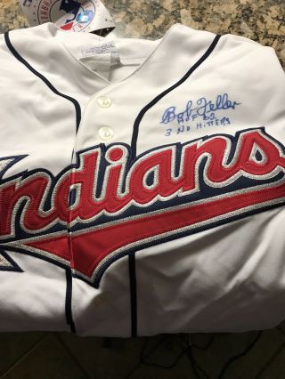 Vintage Bob Feller Cleveland Indians Autographed Jersey Hof