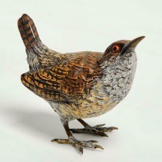 VINTAGE AUSTRIAN MINIATURE BRONZE COLD PAINTED BIRD 3 