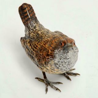 VINTAGE AUSTRIAN MINIATURE BRONZE COLD PAINTED BIRD 3 